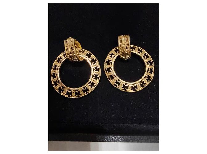 Boucles d'oreilles Chanel dorées Multicolore - vue 2