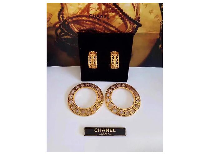 Boucles d'oreilles Chanel dorées Multicolore - vue 4