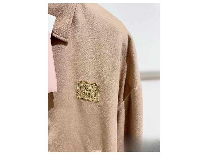 Miu Miu Camel Wool Jacket with Gold Logo Embroidery Multiple colors - view 2