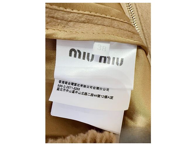 Miu Miu Camel Wool Jacket with Gold Logo Embroidery Multiple colors - view 4