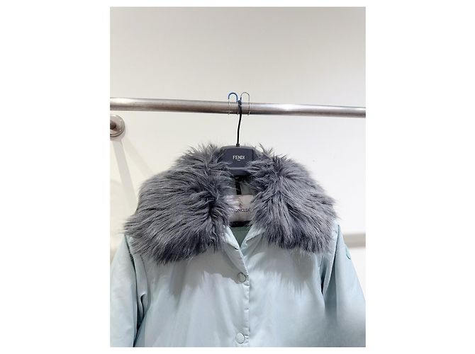 Moncler Blue Down Jacket with Detachable Fur Collar Multiple colors - view 3