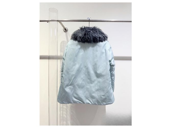 Moncler Blue Down Jacket with Detachable Fur Collar Multiple colors - view 4