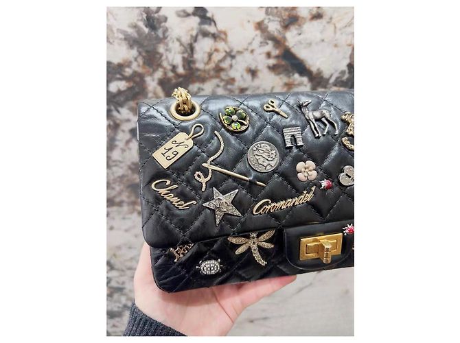 Borsa a mano Chanel 2.55 in pelle nera Multicolore - vista 2