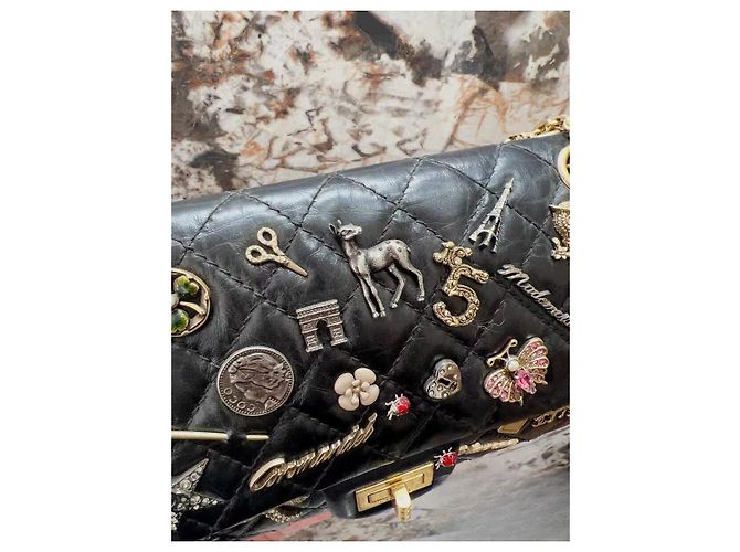 Borsa a mano Chanel 2.55 in pelle nera Multicolore - vista 3