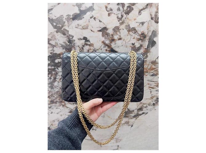 Borsa a mano Chanel 2.55 in pelle nera Multicolore - vista 4
