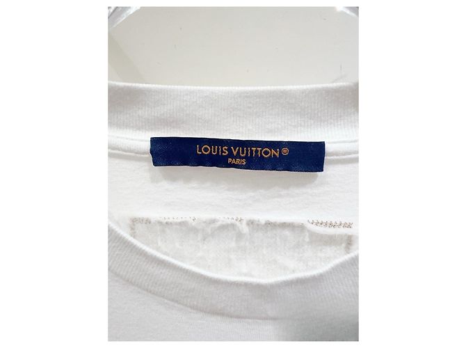Top Louis Vuitton in cotone bianco con logo di perline Multicolore - vista 3