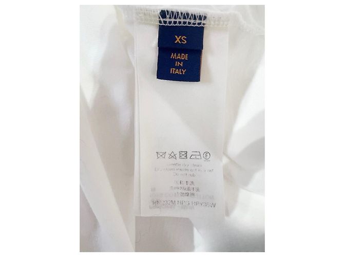 Top Louis Vuitton in cotone bianco con logo di perline Multicolore - vista 5