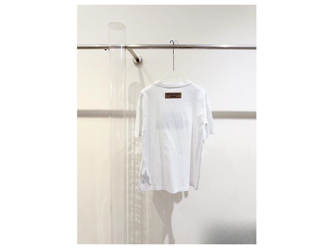 Top Louis Vuitton in cotone bianco con logo di perline Multicolore - vista 7