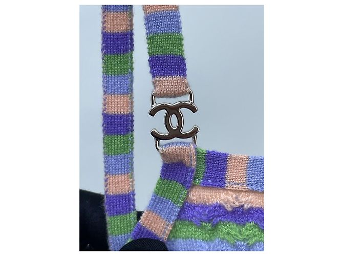 Top camisola de cachemir a rayas Chanel 24A Multicolor - vista 3