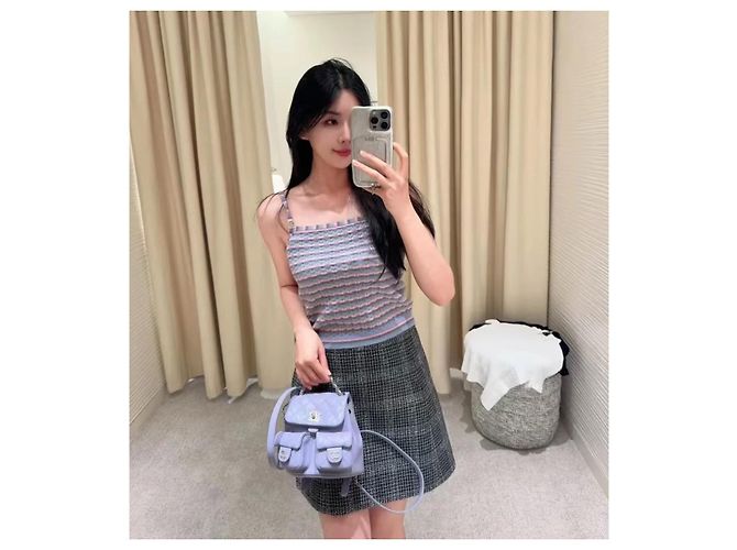 Top camisola de cachemir a rayas Chanel 24A Multicolor - vista 5