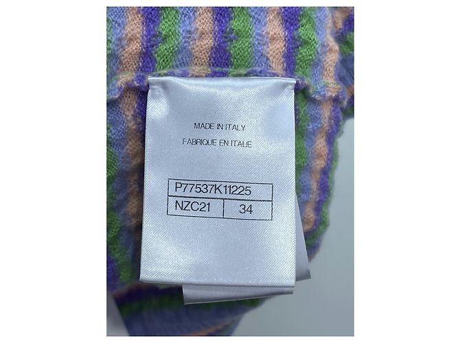 Top camisola de cachemir a rayas Chanel 24A Multicolor - vista 7