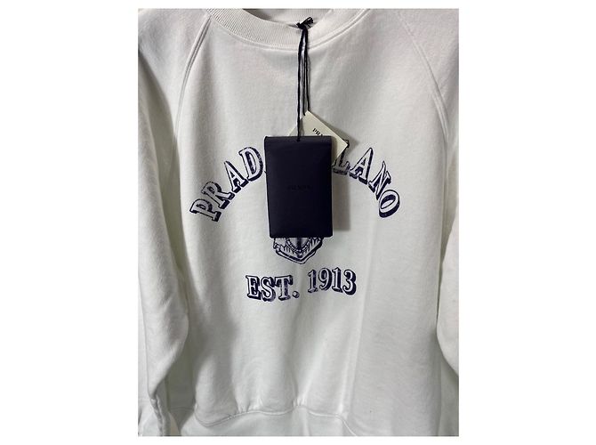 Prada Strickpullover aus Baumwolle Weiß Mehrfarben - Ansicht 6