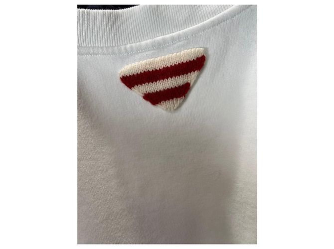Prada Strickpullover aus Baumwolle Weiß Mehrfarben - Ansicht 7
