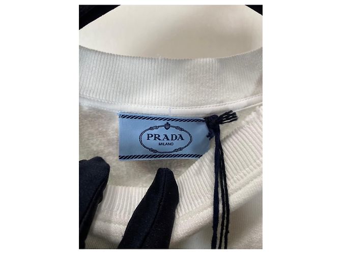 Prada Strickpullover aus Baumwolle Weiß Mehrfarben - Ansicht 9