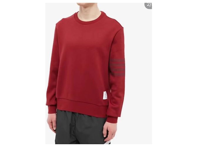 Pull en laine Thom Browne Burgundy Multicolore - vue 9
