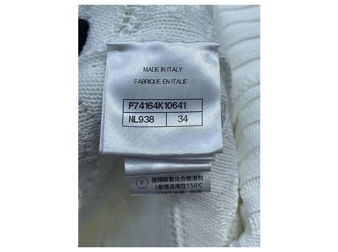 Chanel Cardigan aus weißer Baumwolle mit Ajour Strick Mehrfarben - Ansicht 5