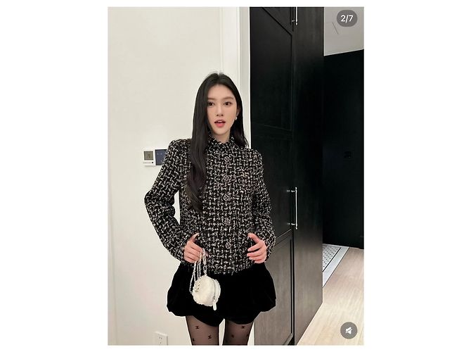 Chanel 22K Tweed Jacke Karomuster Mehrfarben - Ansicht 8