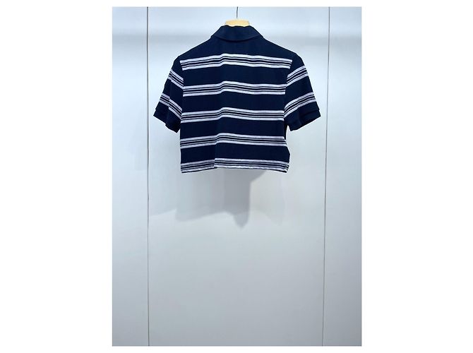 Top Miu Miu in cotone con righe color-block Multicolore - vista 2