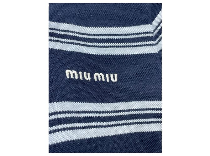 Top Miu Miu in cotone con righe color-block Multicolore - vista 3