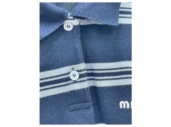 Top Miu Miu in cotone con righe color-block Multicolore - vista 4