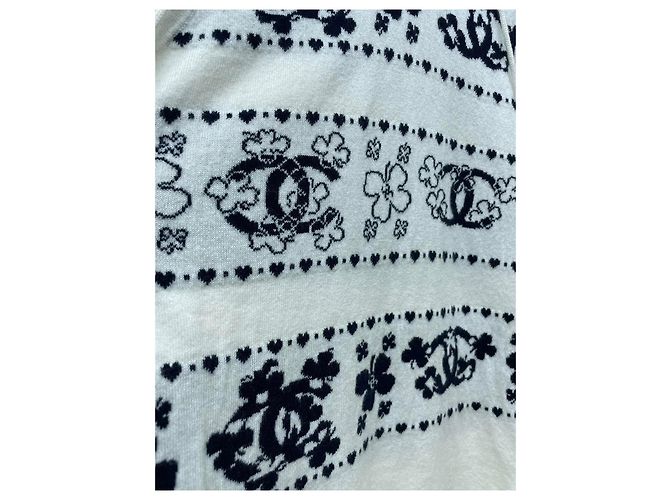 Top de malha sem mangas com capuz Chanel Branco Algodão Multicor - vista 4