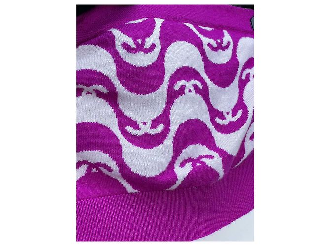Top Bandeau Chanel Morado de Algodón con Estampado de Logo Talla 34 Multicolor - vista 3