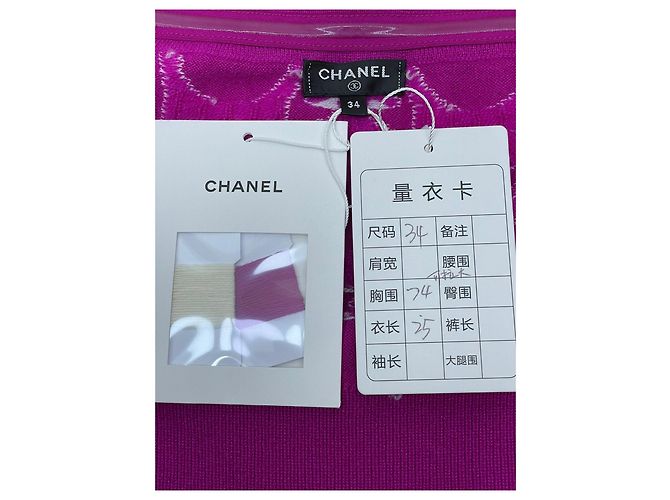 Top Bandeau Chanel Morado de Algodón con Estampado de Logo Talla 34 Multicolor - vista 7