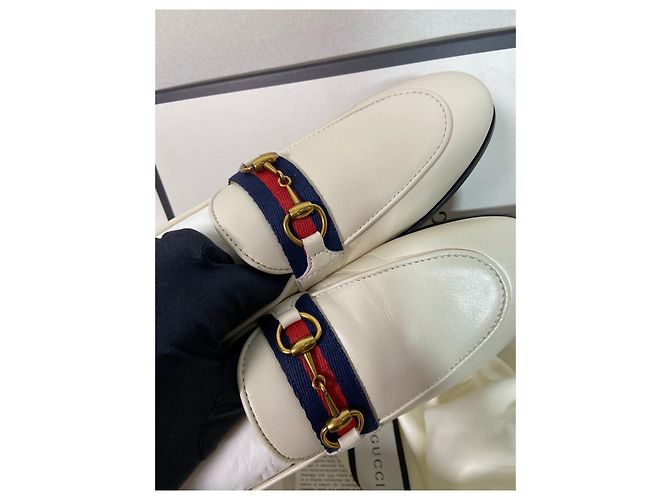 Gucci Ballerine in Pelle Bianche Multicolore - vista 3