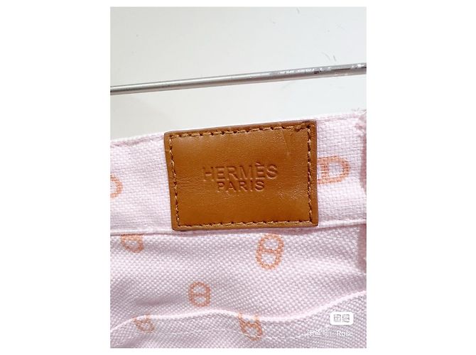 Hermès Hose Rosa aus Baumwolle Größe 34 Mehrfarben - Ansicht 4