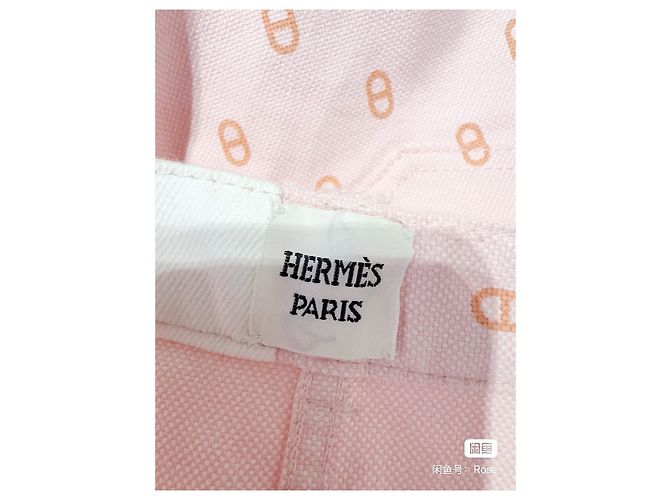 Hermès Hose Rosa aus Baumwolle Größe 34 Mehrfarben - Ansicht 5