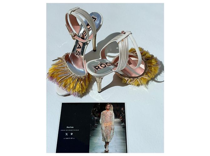 Rochas Spring 2015 Runway Sandalen mit Glitzerfransen Mehrfarben - Ansicht 3