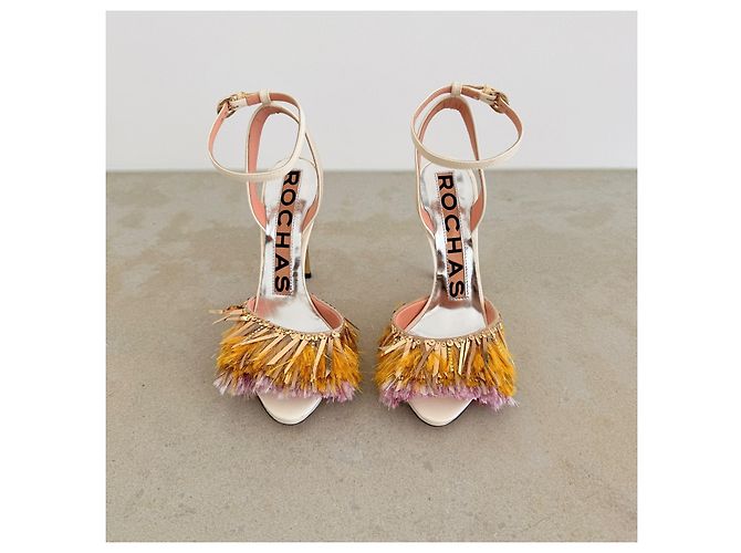 Rochas Spring 2015 Runway Sandalen mit Glitzerfransen Mehrfarben - Ansicht 4