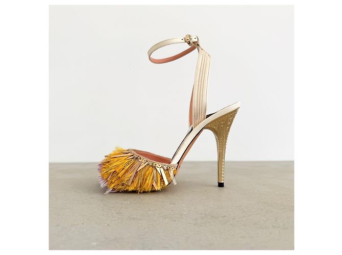 Rochas Spring 2015 Runway Sandalen mit Glitzerfransen Mehrfarben - Ansicht 7