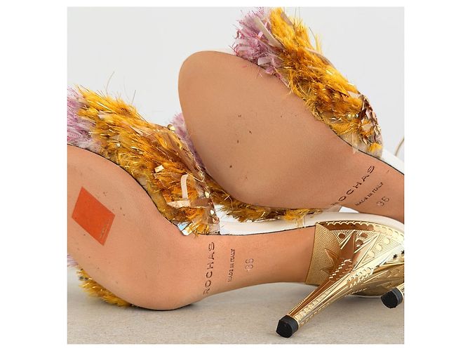 Rochas Spring 2015 Runway Sandalen mit Glitzerfransen Mehrfarben - Ansicht 8