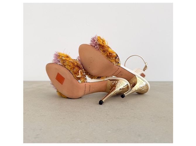 Rochas Spring 2015 Runway Sandalen mit Glitzerfransen Mehrfarben - Ansicht 9