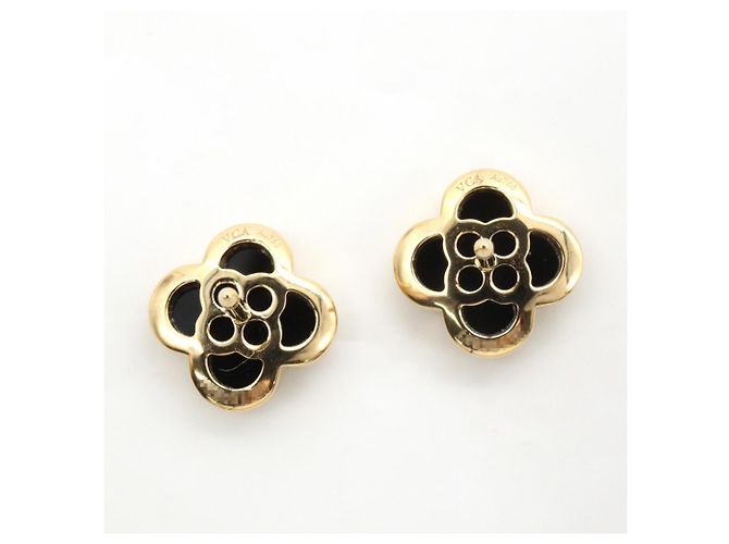 Orecchini Pure Alhambra Onyx Van Cleef & Arpels Nero D'oro - vista 4
