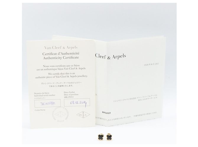 Orecchini Pure Alhambra Onyx Van Cleef & Arpels Nero D'oro - vista 6