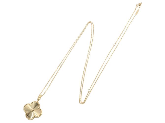 Van Cleef & Arpels Magic Alhambra Long Guilloche Halskette Golden - Ansicht 2