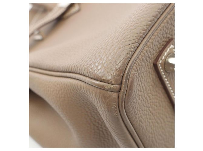 Hermès Borsa Hermes Birkin 35 in pelle Togo grigia Marrone - vista 13