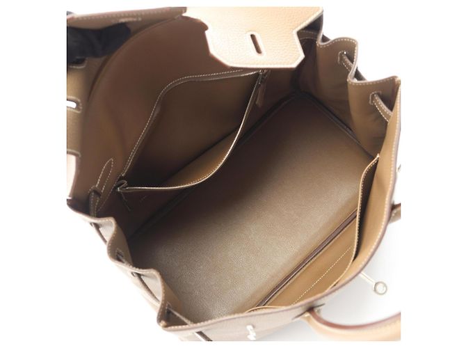 Hermès Borsa Hermes Birkin 35 in pelle Togo grigia Marrone - vista 3
