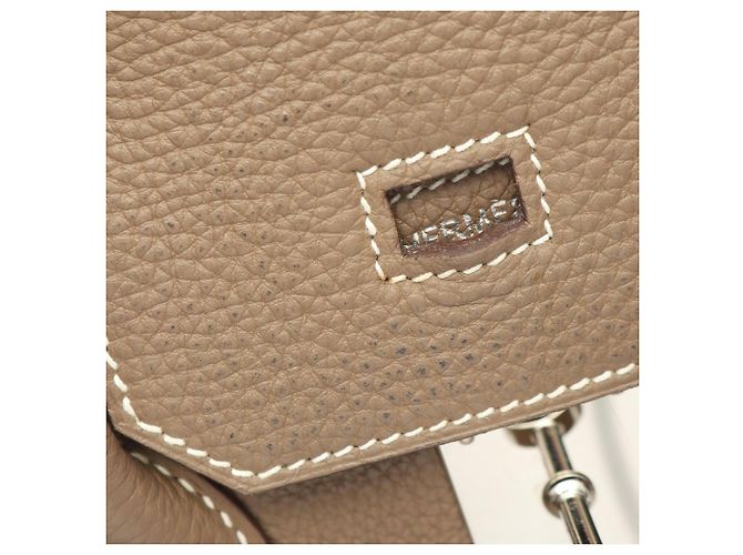Hermès Borsa Hermes Birkin 35 in pelle Togo grigia Marrone - vista 7