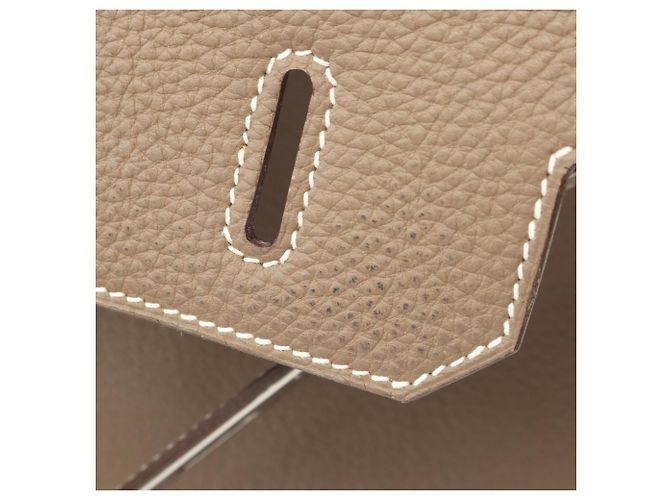 Hermès Borsa Hermes Birkin 35 in pelle Togo grigia Marrone - vista 8