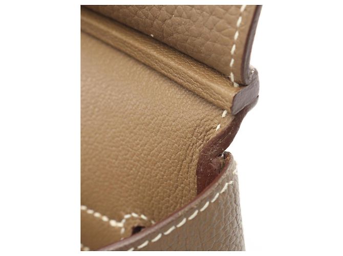 Hermès Borsa Hermes Birkin 35 in pelle Togo grigia Marrone - vista 9