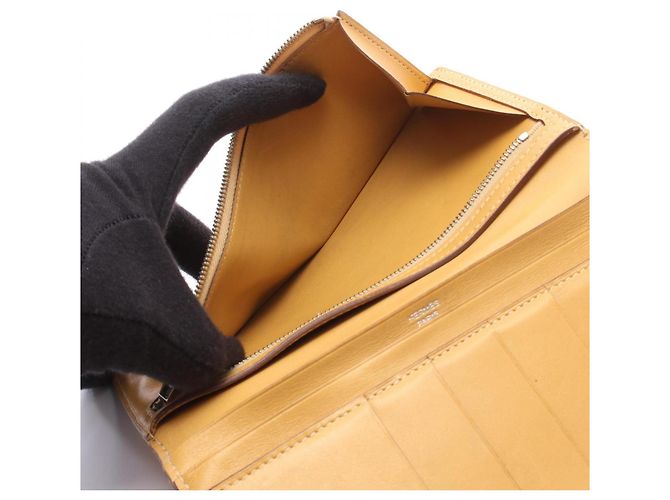 Hermès Portafoglio lungo tri-fold Hermes Bearn Dupri Marrone - vista 4