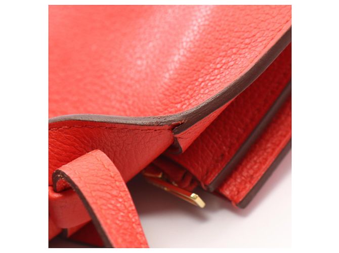Hermès Borsa a tracolla Hermes Mini Convoyeur Rouge Tomato Rosso - vista 10