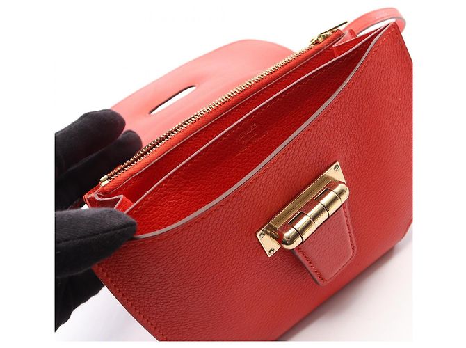 Hermès Borsa a tracolla Hermes Mini Convoyeur Rouge Tomato Rosso - vista 11