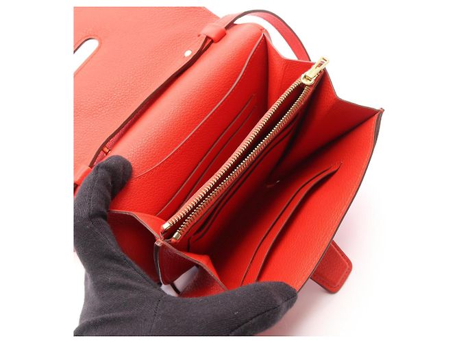 Hermès Borsa a tracolla Hermes Mini Convoyeur Rouge Tomato Rosso - vista 3