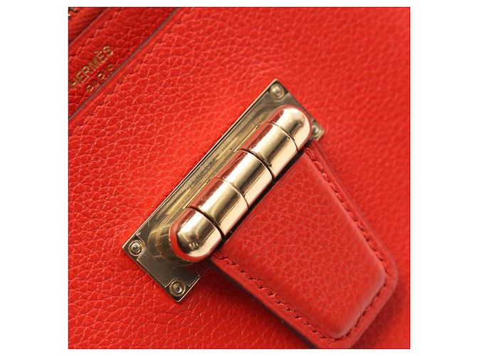 Hermès Borsa a tracolla Hermes Mini Convoyeur Rouge Tomato Rosso - vista 8