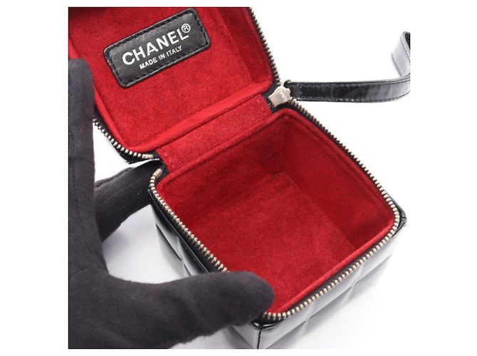 Borsa a mano pouch Chanel Chocolate Bar Cube Nero - vista 3