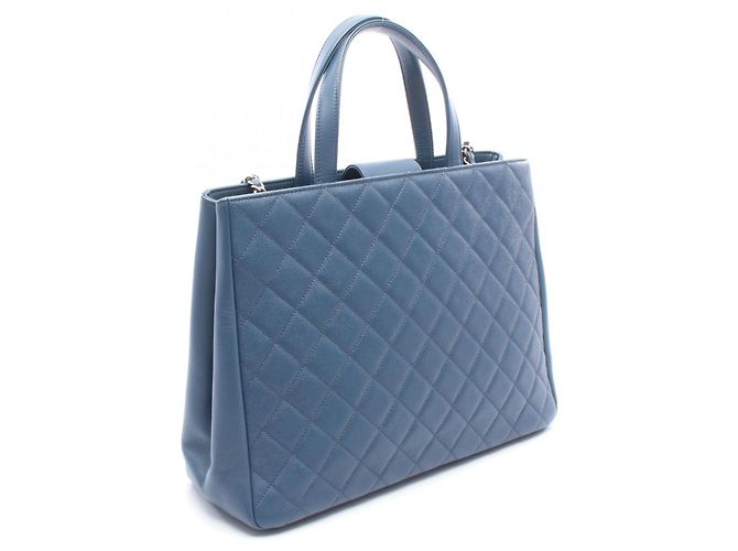 Chanel Business Affinity Matelassé Schultertasche Blau - Ansicht 2
